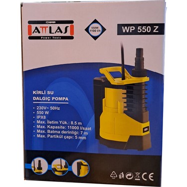 ATTLAS WP 550 Z KIRLI SU DALGIÇ POMPASI 550W (SIFIRDAN EMIS)